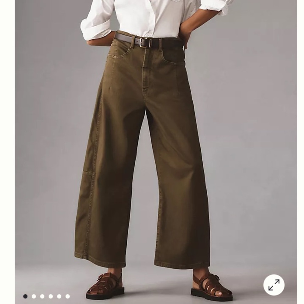 Pilcro Kenna olive barrel jeans
